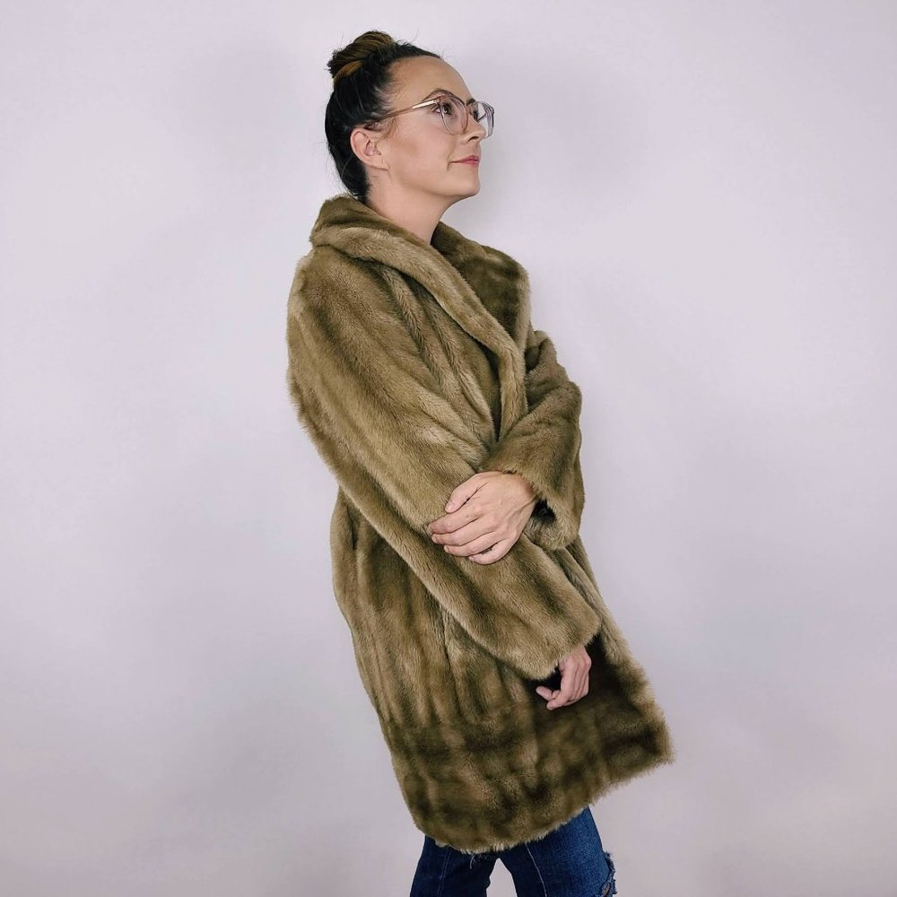 Vintage Tissavel of France Faux Mink Fur Coat - Picture 3 of 13